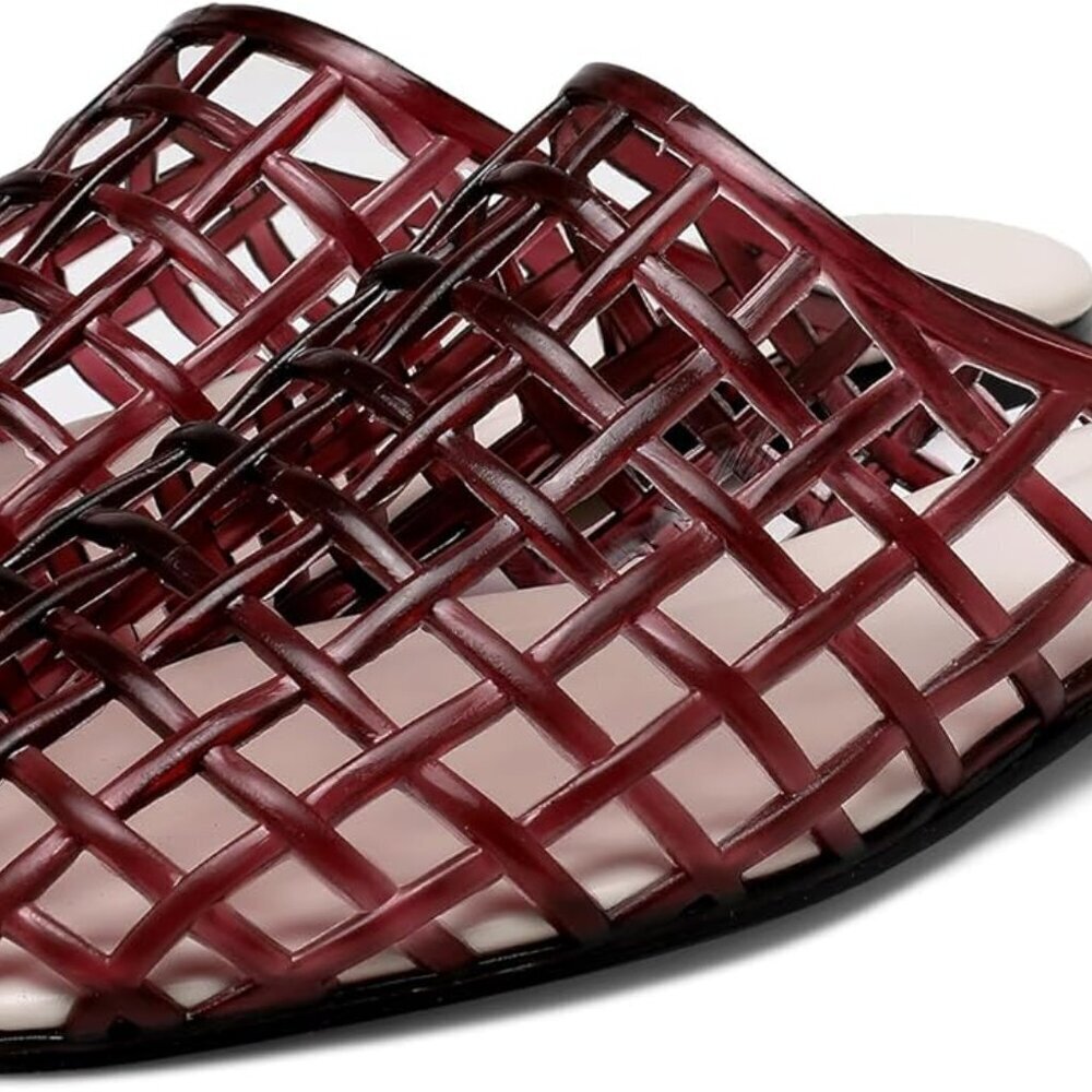 Women Jelly Shoes Clear Mesh Slides Summer Beach Flats Size 7 - Picture 5 of 8